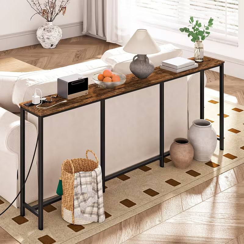 180cm Slim Long Console Table - Stylish Rectangle Sofa Table For Small Spaces