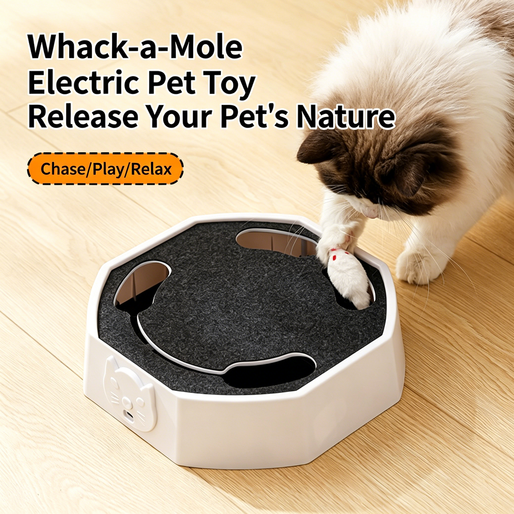 Interactive Mole-catching Turntable Toy for Cats & Dogs