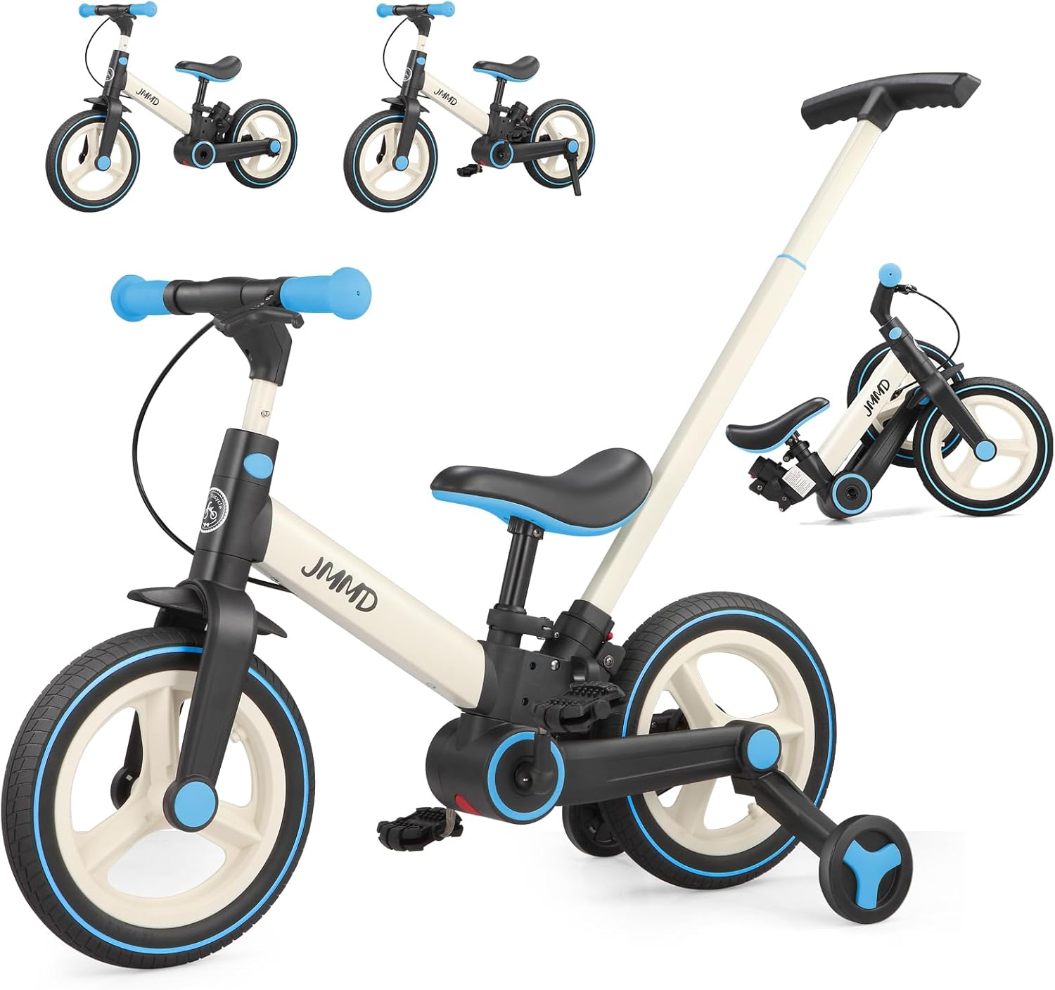 6 in 1 Toddler Bike with Push Handle for Kids