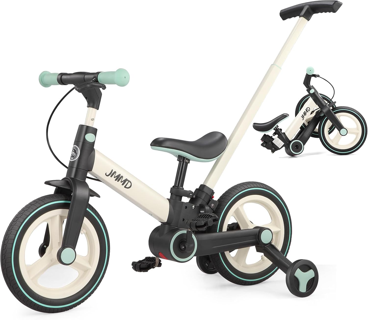 6 in 1 Toddler Bike with Push Handle for Kids