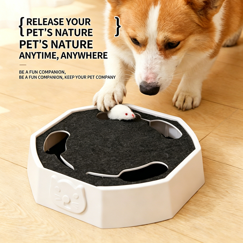Interactive Mole-catching Turntable Toy for Cats & Dogs
