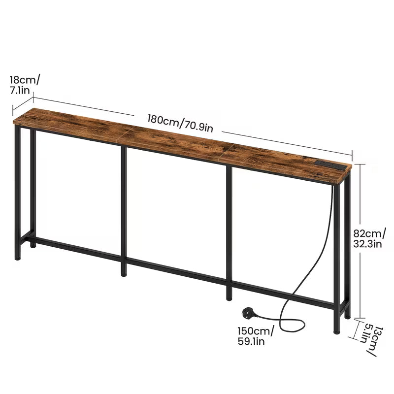 180cm Slim Long Console Table - Stylish Rectangle Sofa Table For Small Spaces